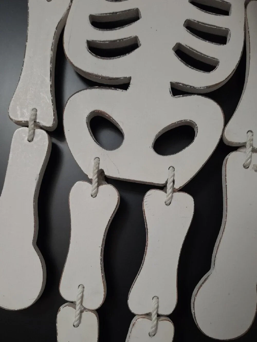 Halloween White Wooden Hanging Skeleton, 27